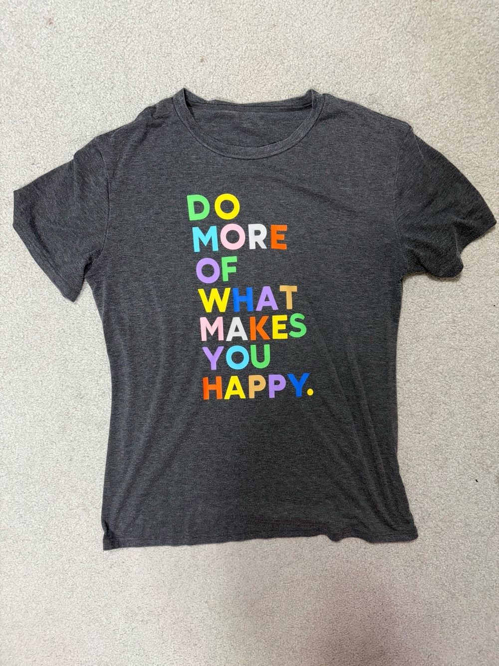 Crazy Dog T-Shirts Charcoal Graphic Tee with Multicolor Lettering